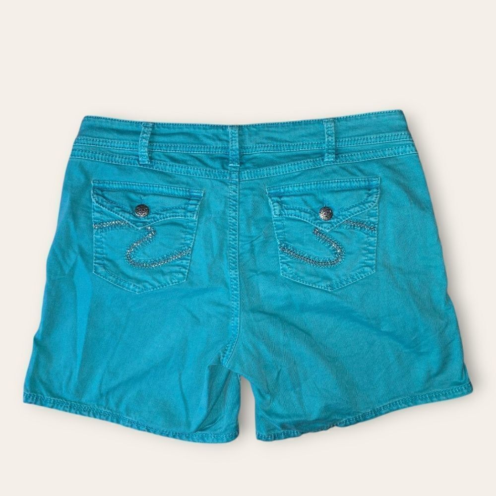 Silver Jeans Suki Teal Shorts Size 18 (JEA51) - Picture 2 of 10
